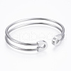 Trendy 304 Stainless Steel Torque Cuff Bangles BJEW-H703-17P-1