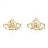 Brass Micro Pave Clear Cubic Zirconia Pendants KK-N231-397-2