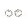 Non-Tarnish 304 Stainless Steel Twist Rope Ring Stud Earrings for Woman X-EJEW-N097-006P-1
