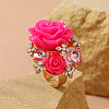 Resin Rose Finger Rings HP1514-5-2