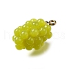 Grape Brass Acrylic Pendants OACR-R006-05G-06-2