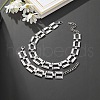 Fashionable Hip Hop Alloy Cuban Link Chain Bracelets & Necklaces Sets FS-WGBA45B-01-1