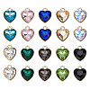 FIBLOOM 20Pcs 10 Colors Golden Plated Alloy Pendants FIND-FI0001-24-1
