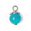 18Pcs 9 Colors Dyed Natural Yellow Jade & Malaysia Jade & Green Jade Round Charms PALLOY-JF03656-3