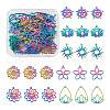 Biyun 28Pcs 7 Style 304 Stainless Steel Connector Charms & Pendants STAS-BY0001-12-1
