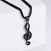 Fashionable Stainless Steel Musical Note Pendant Necklaces Punk Jewelry Cool Accessory QW2847-3-1
