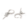 Clear Cubic Zirconia Leaf Dangle Hoop Earrings EJEW-P213-05P-2