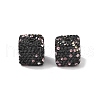 Cube Shape Polymer Clay Rhinestone Beads CLAY-NH0001-08H-1