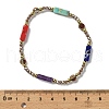4Pcs Natural Hematite & White Jade & Flower Amazonite & Tiger Eye & Aquamarine & Amethyst & Lapis Lazuli & Green Turquoise & Shpushan Beads Stretch Bracelets for Women BJEW-S178-02-3