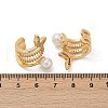 Fishtail Brass Micro Pave Clear Cubic Zirconia Cuff Earrings EJEW-Z111-04G-01-5