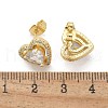 Brass Micro Pave Clear Cubic Zirconia Stud Earrings EJEW-C139-06G-5
