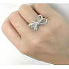 Bowknot Alloy with Crystal Rhinestone Finger Rings for Women FS-WG361F1-04-4