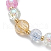8mm Round Electroplated Crackle Glass Beaded Stretch Bracelets BJEW-JB10534-02-4