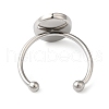 Non-Tarnish 304 Stainless Steel Open Cuff Ring Components X-STAS-I306-06B-P-3