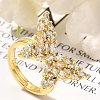 Adjustable Rack Plating Brass Micro Pave Cubic Zirconia Finger Rings for Women RJEW-M028-25G-04-3