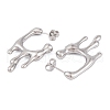 Non-Tarnish Melting Rectangle 304 Stainless Steel Stud Earrings for Women EJEW-A049-14P-2