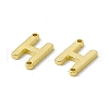 Rack Plating Brass Letter Connector Charms KK-C007-38G-H-3
