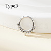 316 Surgical Stainless Steel Spike Hoop Nose Rings WG34C30-01-1