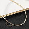 Brass Flat Snake Chain Necklace NJEW-R260-01G-2