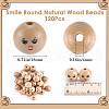 Gorgecraft 120Pcs Unfinished Natural Wood Beads WOOD-GF0002-21A-2