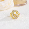 Brass Micro Pave Clear Cubic Zirconia Cuff Rings FS-WGF2B82-04-1