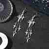 Brass Star Dangle Earrings EJEW-JE06349-1