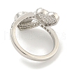 Heart & Virgin Mary Rack Plating Brass Micro Pave Cubic Zirconia Cuff Rings for Women RJEW-F162-11P-3
