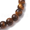 Natural Tiger Eye Round Beads Stretch Bracelets BJEW-JB11490-4