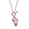 925 Sterling Silver Pave Natural Moonstone Rhombus Pendant Necklaces for Women FS-WGC4423-02-3