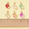 24Pcs 6 Style Transparent Spray Painted Glass Pendants GLAA-FS0001-33-4