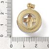 Brass Micro Pave Cubic Zirconia with Glass Pendents KK-Q815-01G-02-3