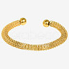 304 Stainless Steel Coil Cuff Bangles for Women BX6193-2-3