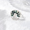 Natural Green Aventurine Beads with Solid Round Brass Beads and Eco-Friendly Copper Wire Rings RJEW-TA00183-02-1