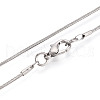 Brass Round Snake Chain Necklaces NJEW-R171-01-2