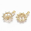 Brass Micro Pave Clear Cubic Zirconia Peg Bails Pendants KK-T062-12G-NF-2