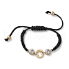 Flat Round with Angel 304 Stainless Steel Link Bracelets BJEW-A036-04A-G-4