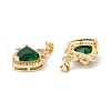 Brass Micro Pave Green Cubic Zirconia Pendants KK-G415-35G-3