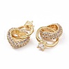 Brass Micro Pave Clear Cubic Zirconia Pendants KK-E068-VC472-2