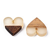Walnut Wood & Luminous Glow in the Dark Resin Pendants RESI-N039-75-3