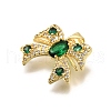 Brass Micro Pave Cubic Zirconia Pendants KK-K401-19G-02-2