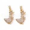 Brass Micro Pave Clear Cubic Zirconia Pendants ZIRC-F135-22G-2