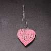 Brushed Style Heart Glass Pendant GLAA-WH0031-07C-1