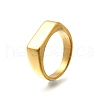 304 Stainless Steel Rectangle Finger Rings for Women RJEW-B120-01G-2