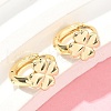 Clover Brass Hoop Earrings EJEW-Z102-11G-3