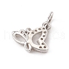 Brass Micro Pave Clear Cubic Zirconia Butterfly Charms ZIRC-F132-54P-2
