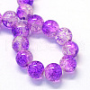 Baking Painted Transparent Crackle Glass Round Bead Strands DGLA-Q018-4mm-68-2