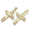 Brass Micro Pave Clear Cubic Zirconia Pendants ZIRC-S067-076-NF-2