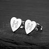 Heart 201 Stainless Steel Stud Earrings WGB8201-03-1