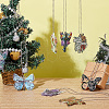 AHADERMAKER 9 Sets 9 Styles Colorful Butterfly Faith Jesus Cross Acrylic Pendant Decoration AJEW-GA0006-44-5
