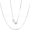 Anti-Tarnish Beebeecraft 2Pcs Rhodium Plated 925 Sterling Silver Coreana Chain Necklaces Set STER-BBC0006-13A-1